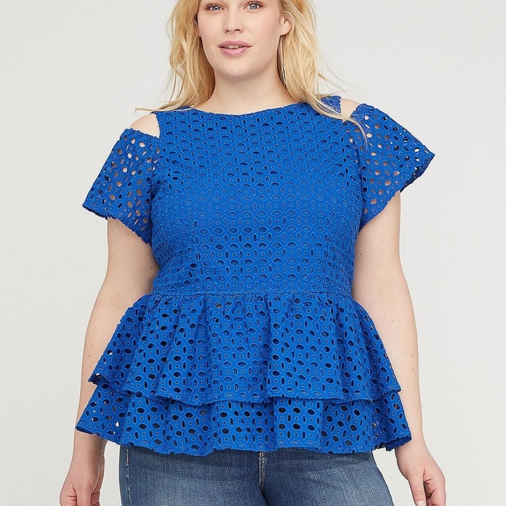 NwT Lb Blue Cold Shoulder Peblum 22P